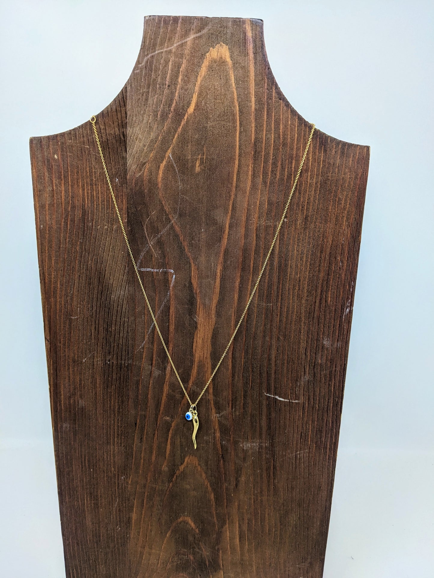 Evil Eye & Italian Horn Necklace (Multiple sizes available)