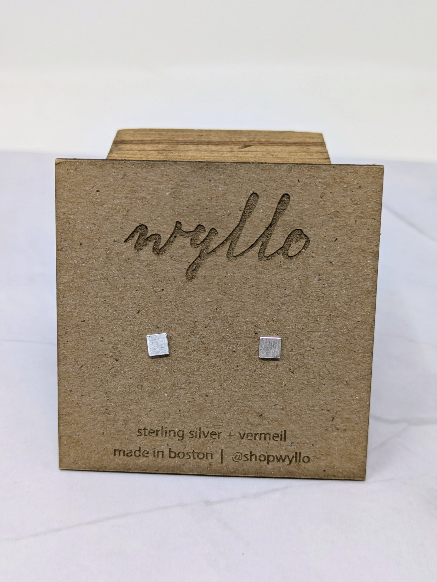 Silver Square Studs