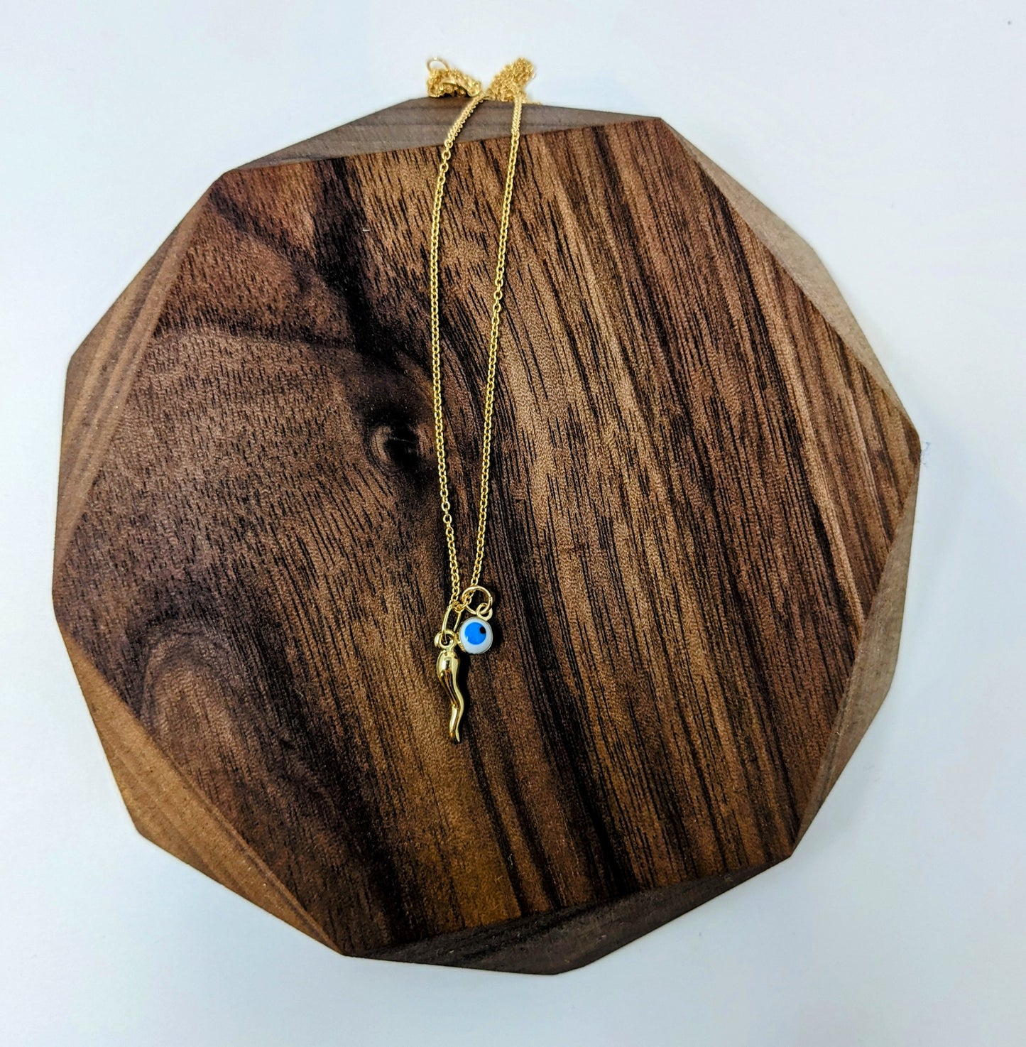 Evil Eye & Italian Horn Necklace (Multiple sizes available)