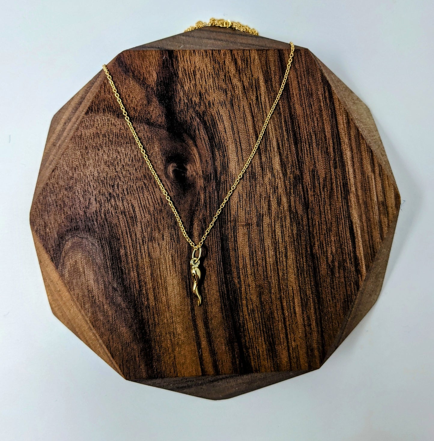 Small Gold Italian Horn Necklace