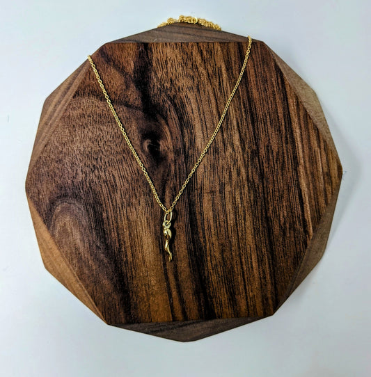 Small Gold Italian Horn Necklace