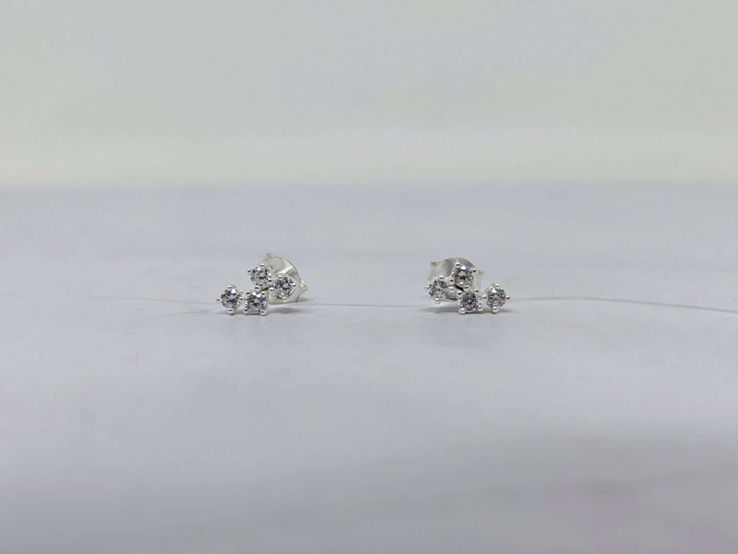 Silver CZ Cluster Studs