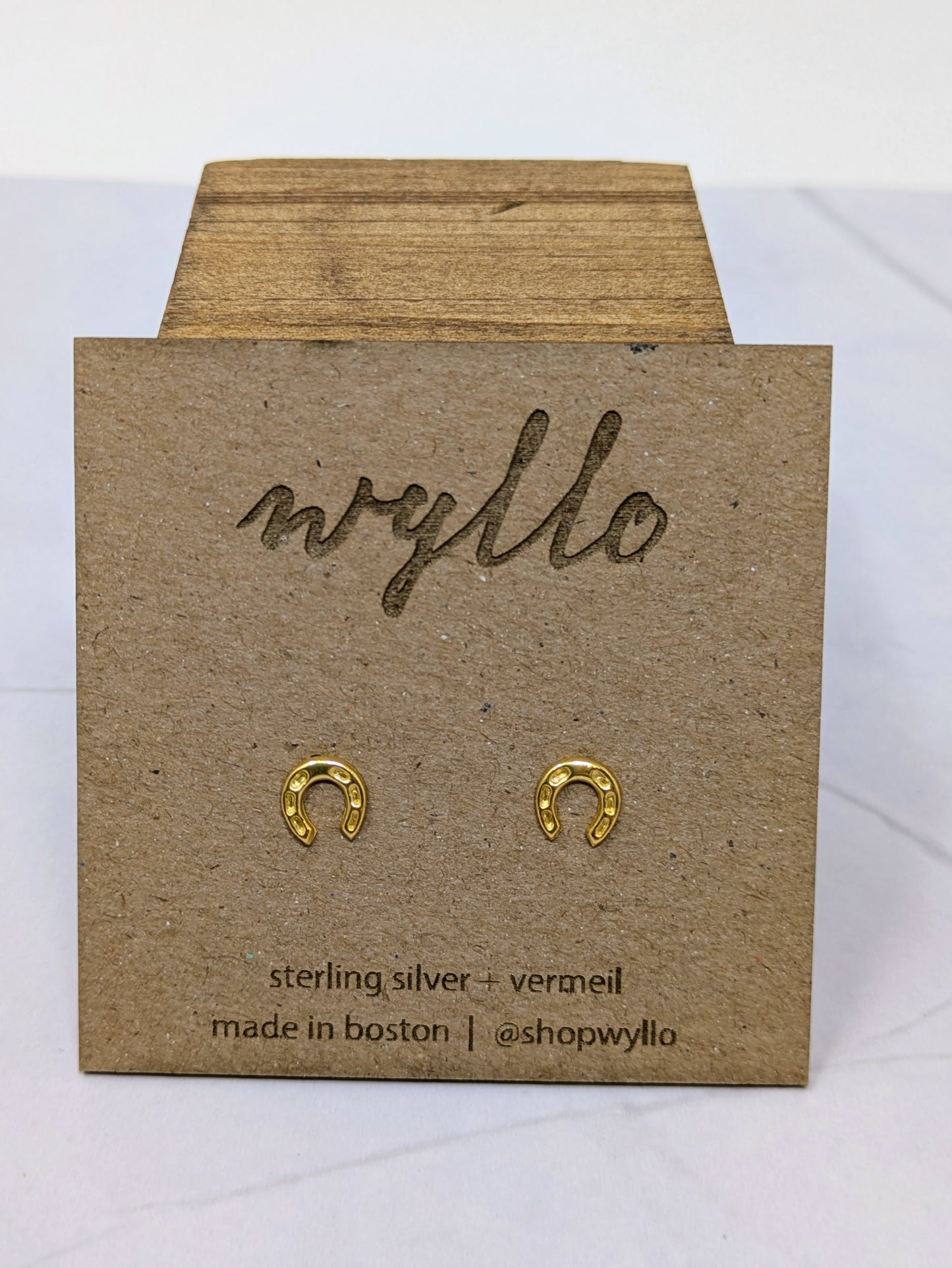 Yellow Gold Horseshoe Studs