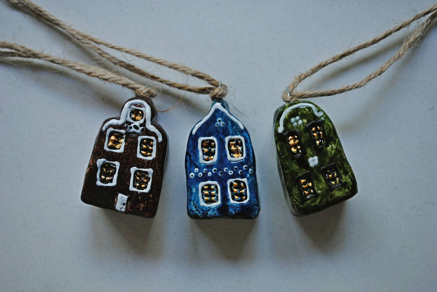 Mini Scandinavian Houses Collectible Christmas Ornaments