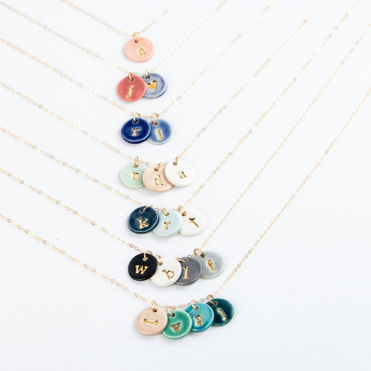 Ceramic Initial Necklaces (Assorted)