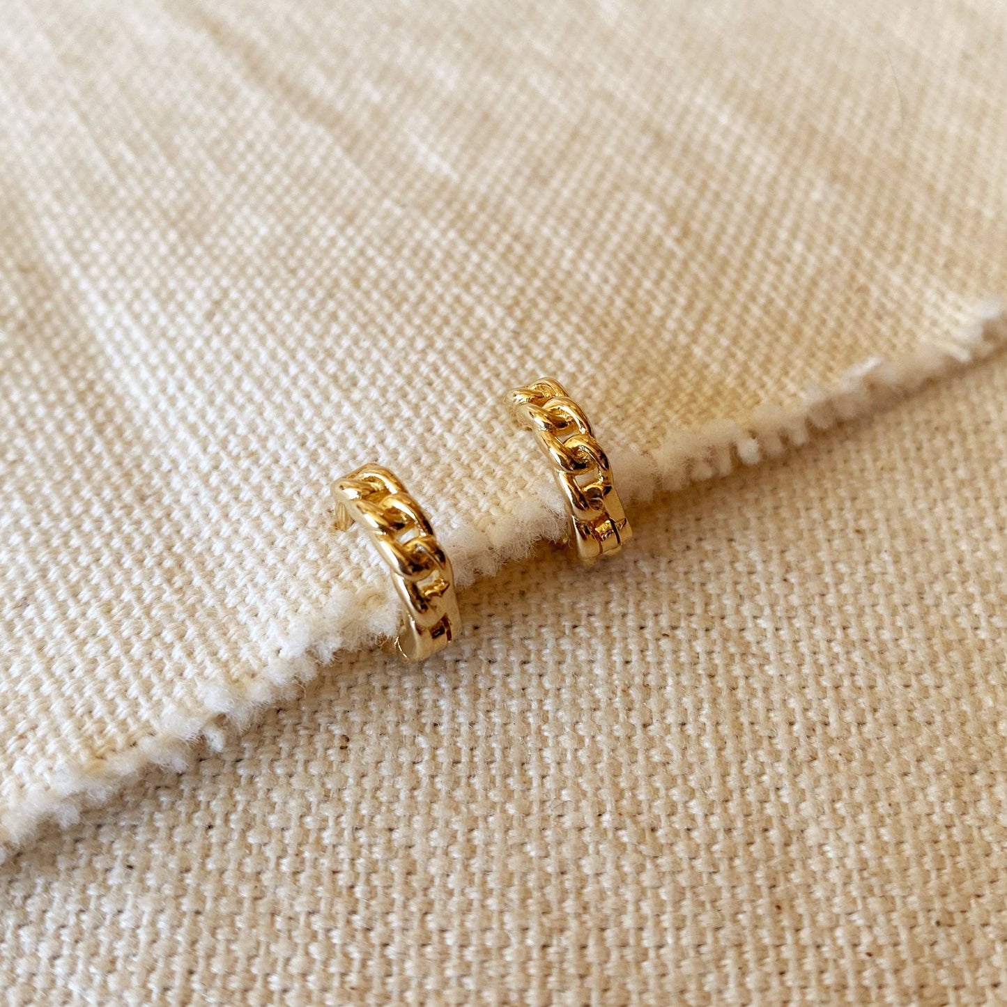 Gold Filled Chain Hoop Earrings