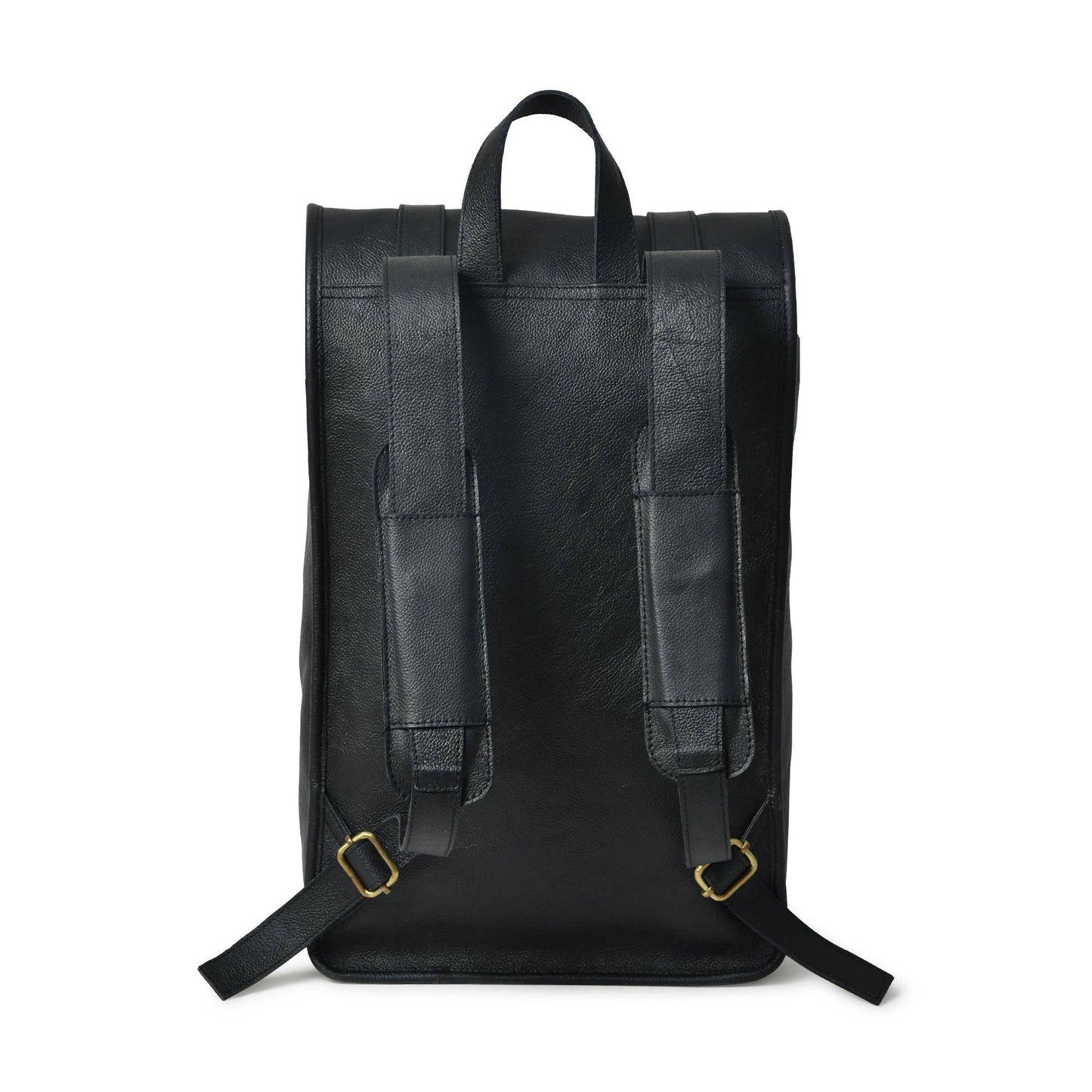 Black Leather Rolltop Backpack