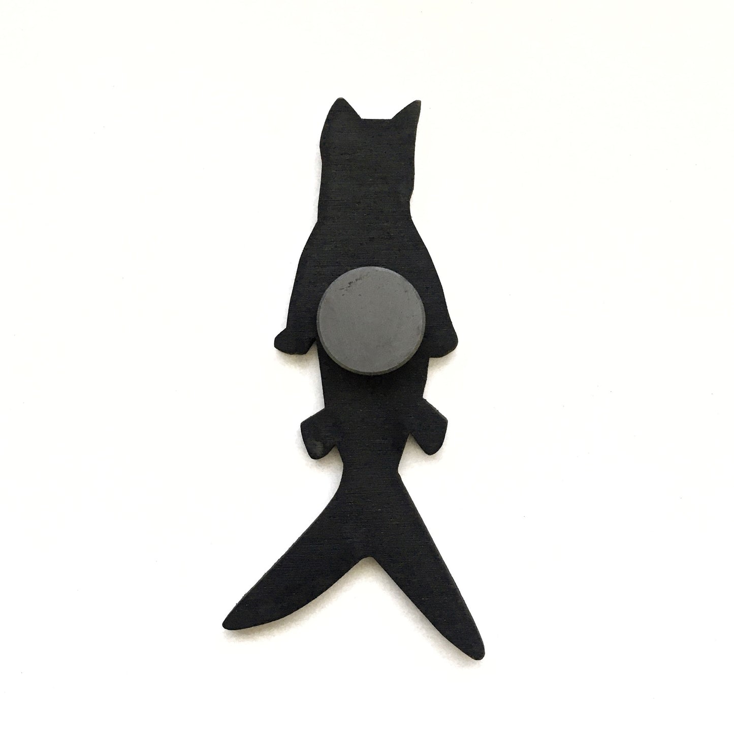 Orange Mermaid Cat Wood Magnet