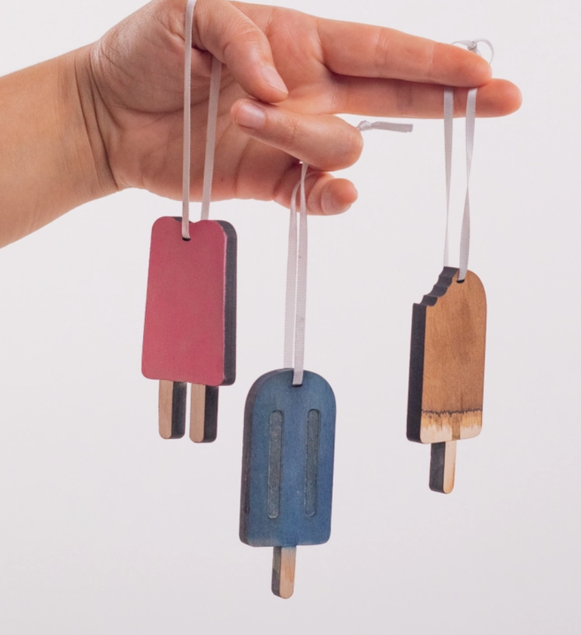 Indigo Dyed Popsicle Ornament