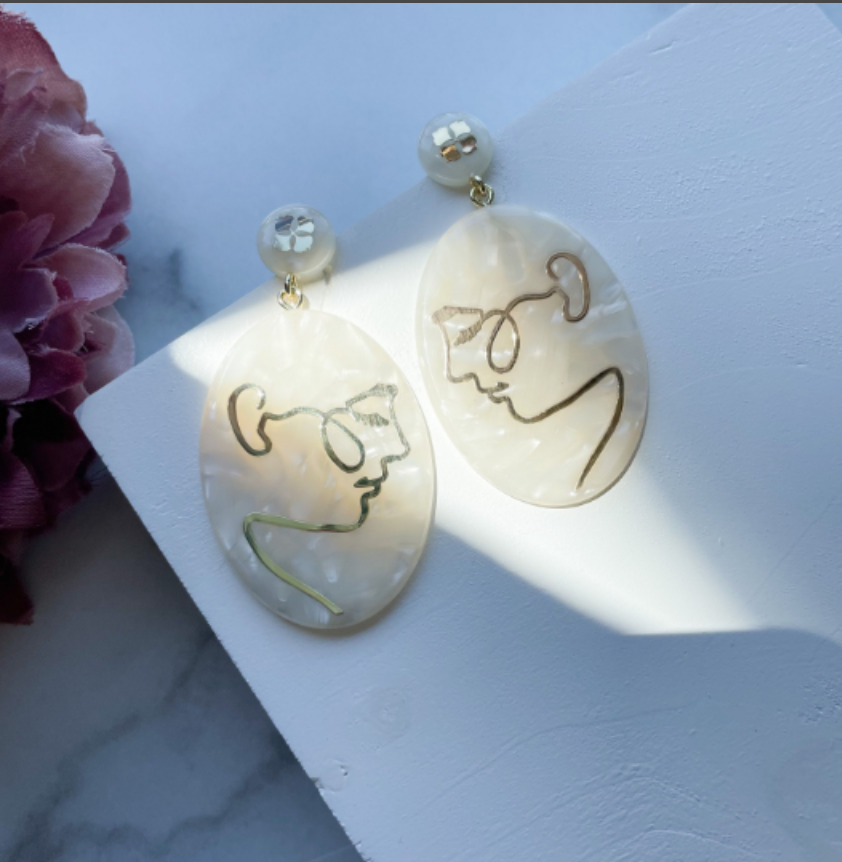 Sihouette of a Face Dangle Earrings
