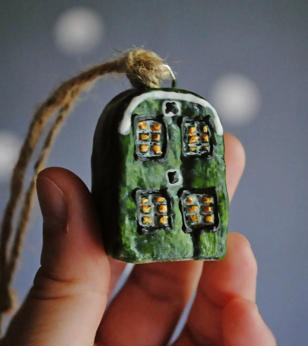 Mini Scandinavian Houses Collectible Christmas Ornaments