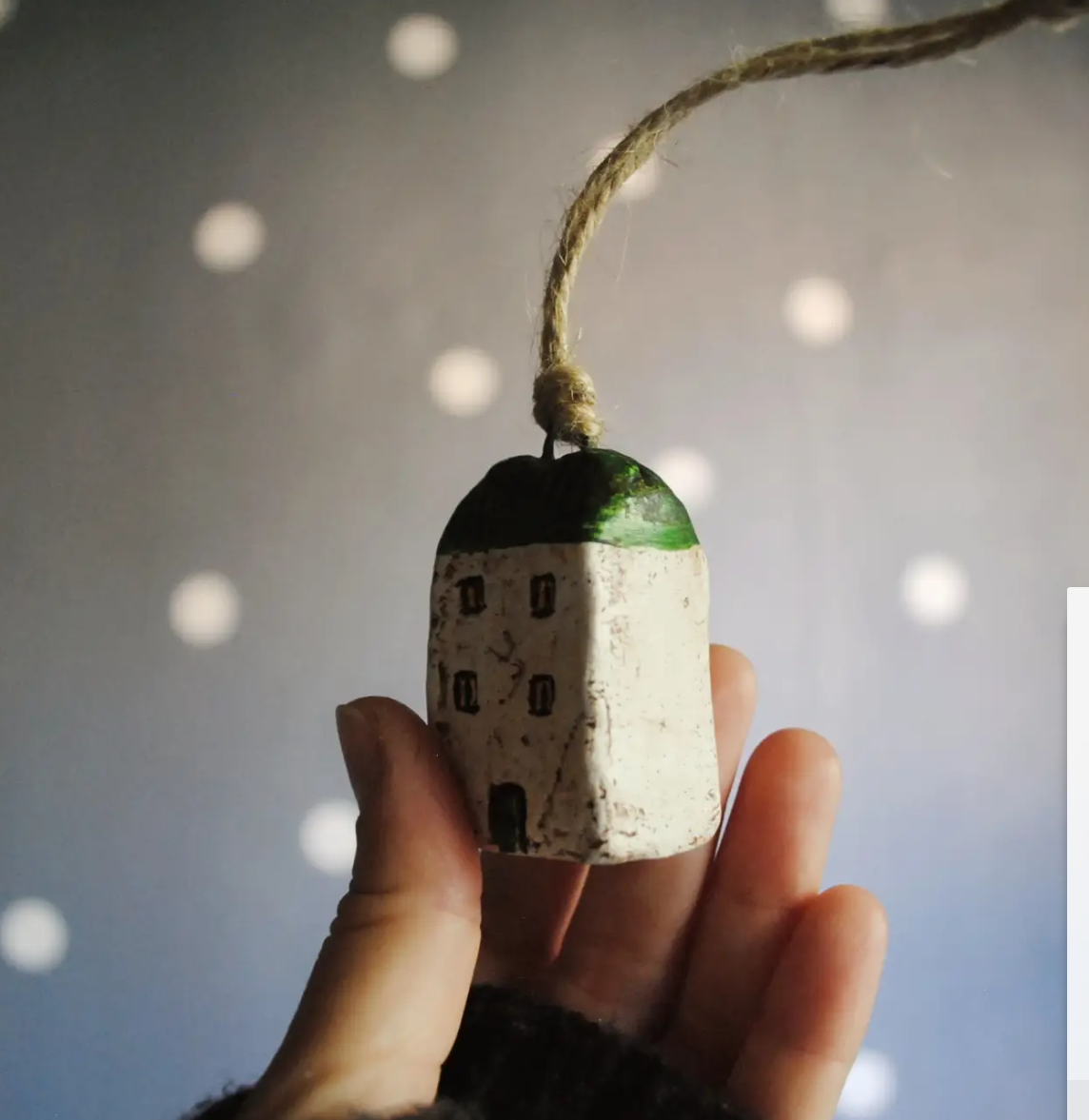 Green Miniature House Ornament