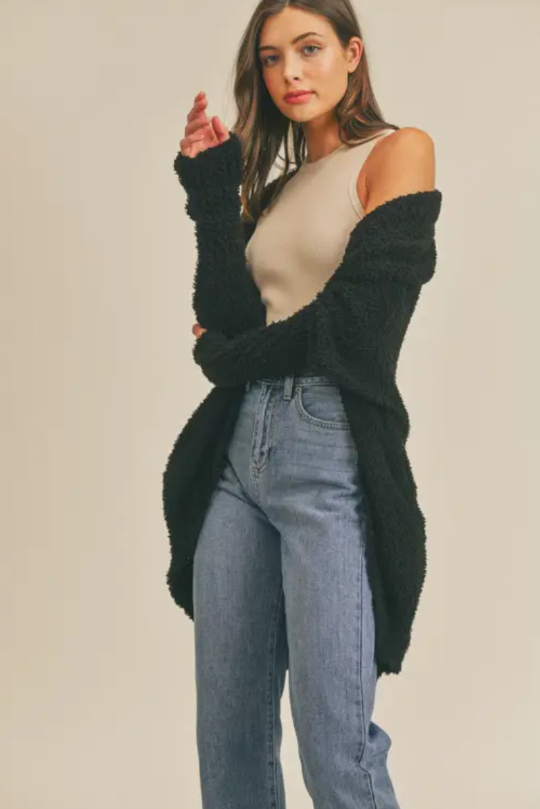 Black Fuzzy Cardigan