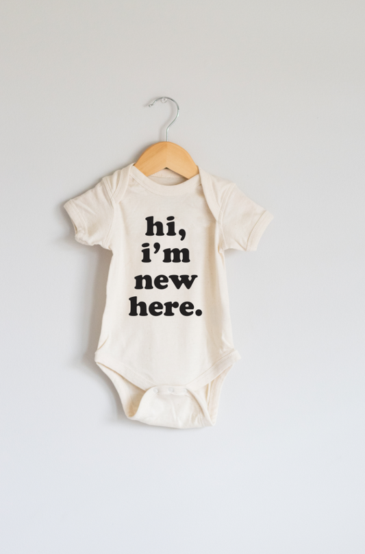 Hi, I'm New Here Baby Onesie