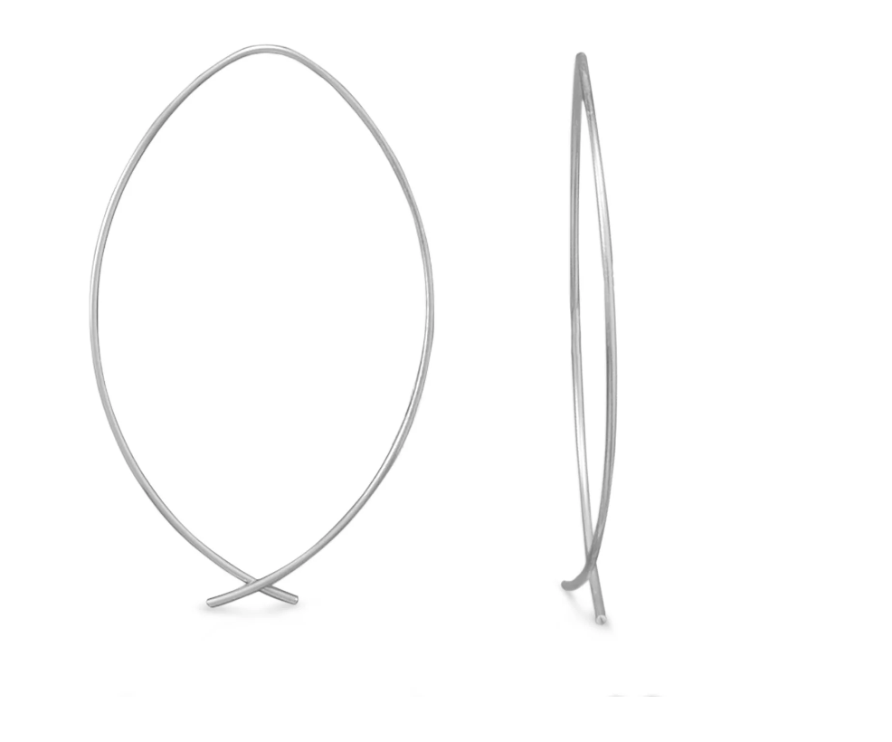 Sterling Silver Teardrop Threader Earrings