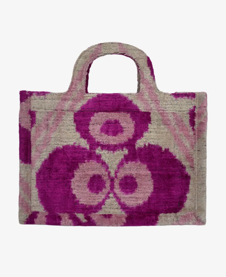 Nicolette Silk Velvet Ikat Small Tote Bag