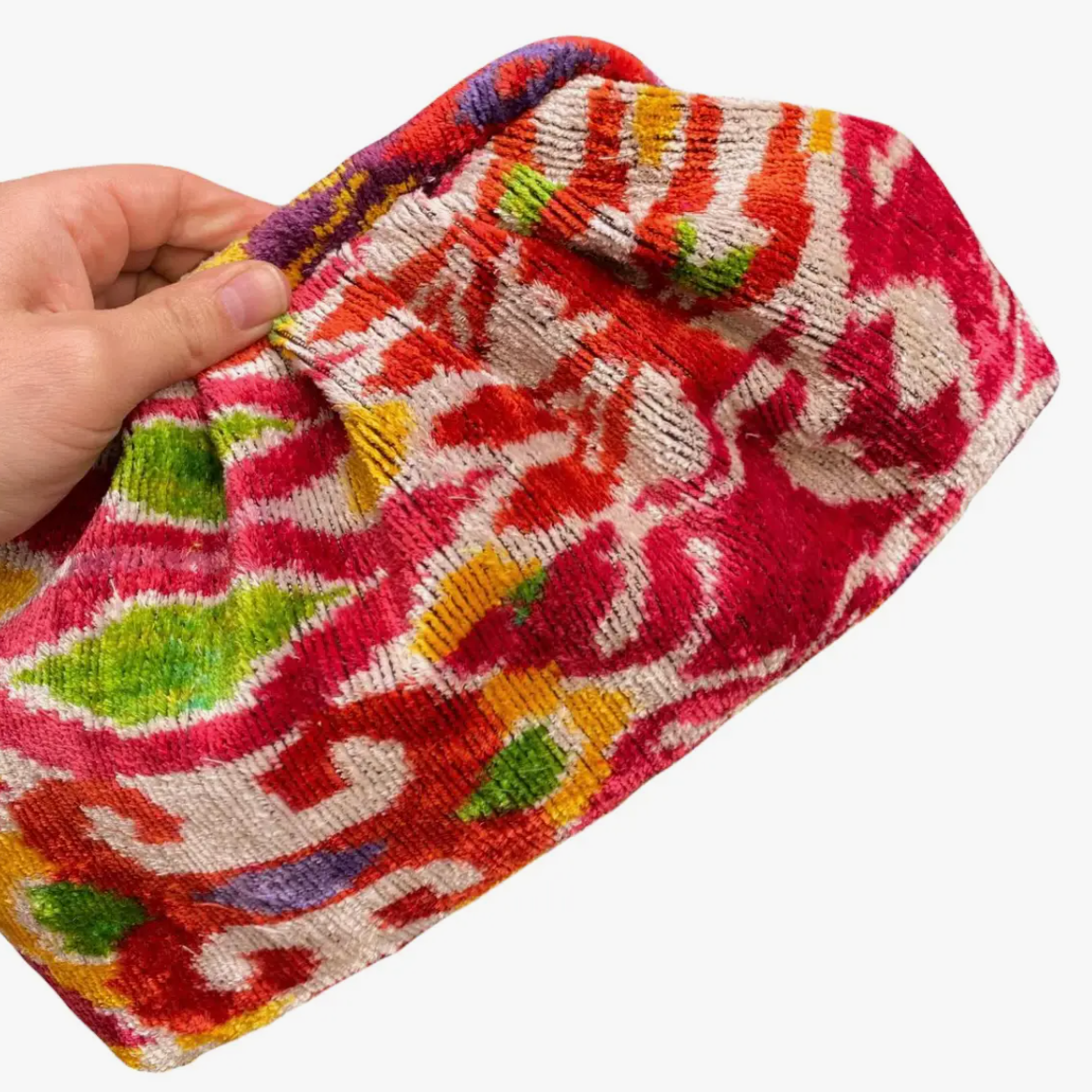 Cecilia Silk Velvet Ikat Clutch Bag