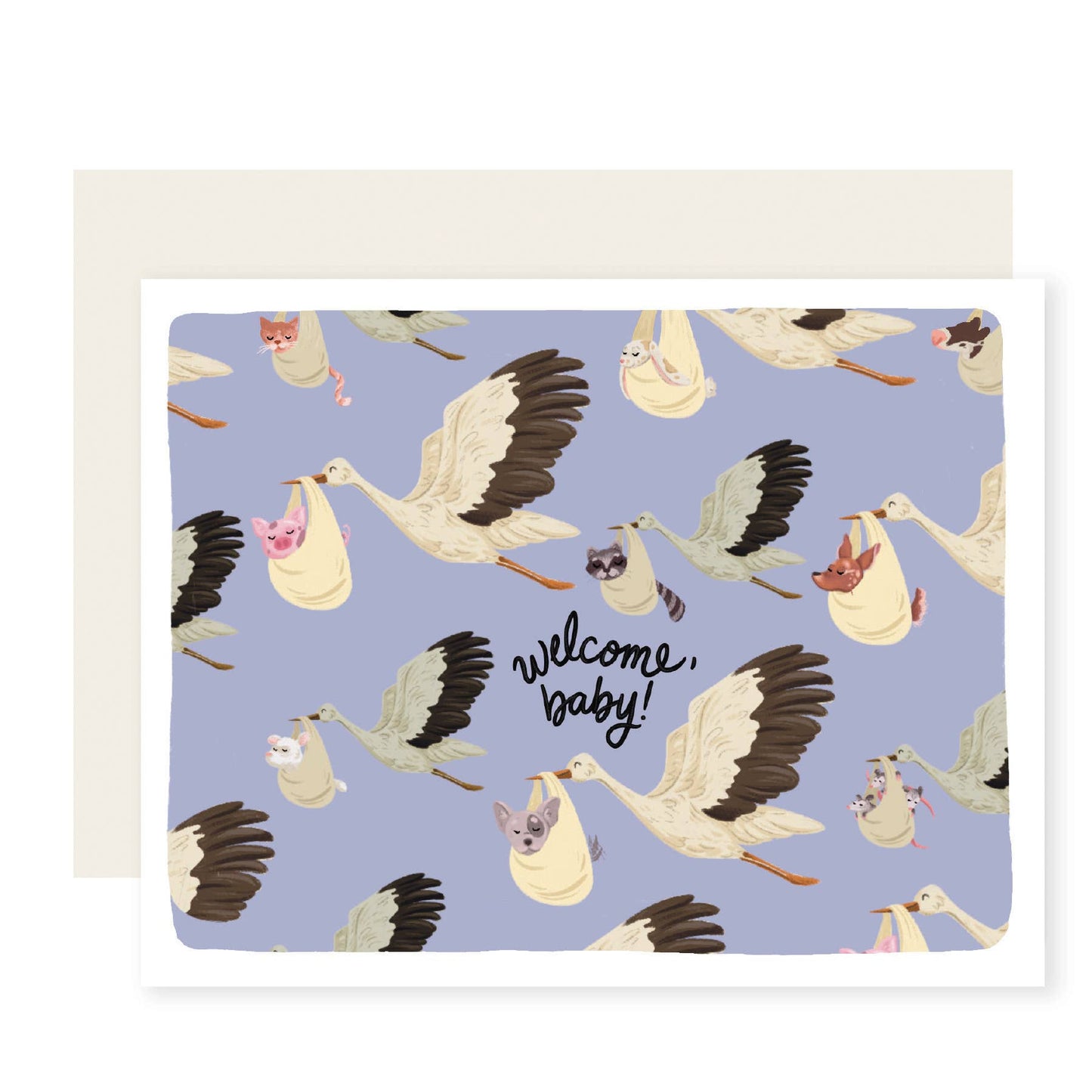 Stork Welcome Baby Card