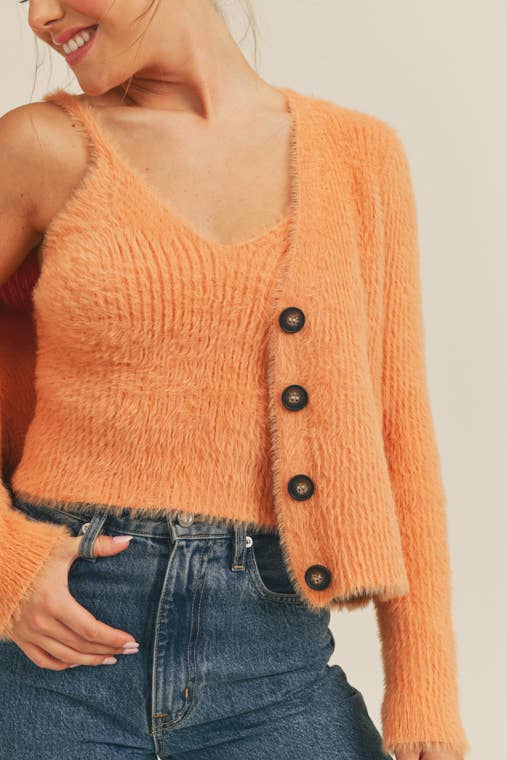Tangerine Fuzzy Tank Top