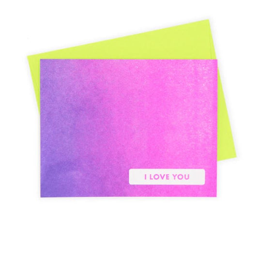"I Love You" Pink Gradient Card