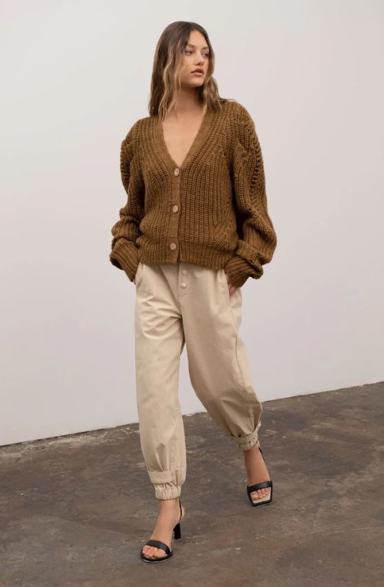 Georgia Olive Cardigan