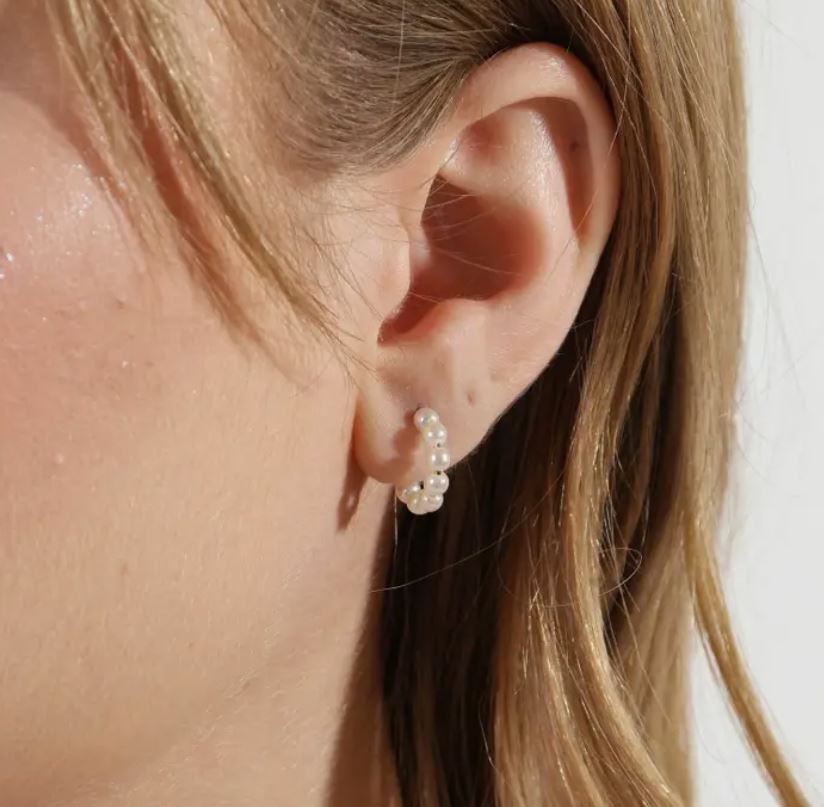 Pearl Gold Filled Hoops