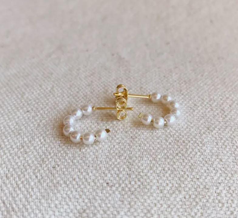 Pearl Gold Filled Hoops