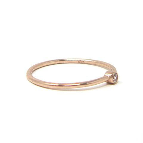 rose rose solitaire cz ring