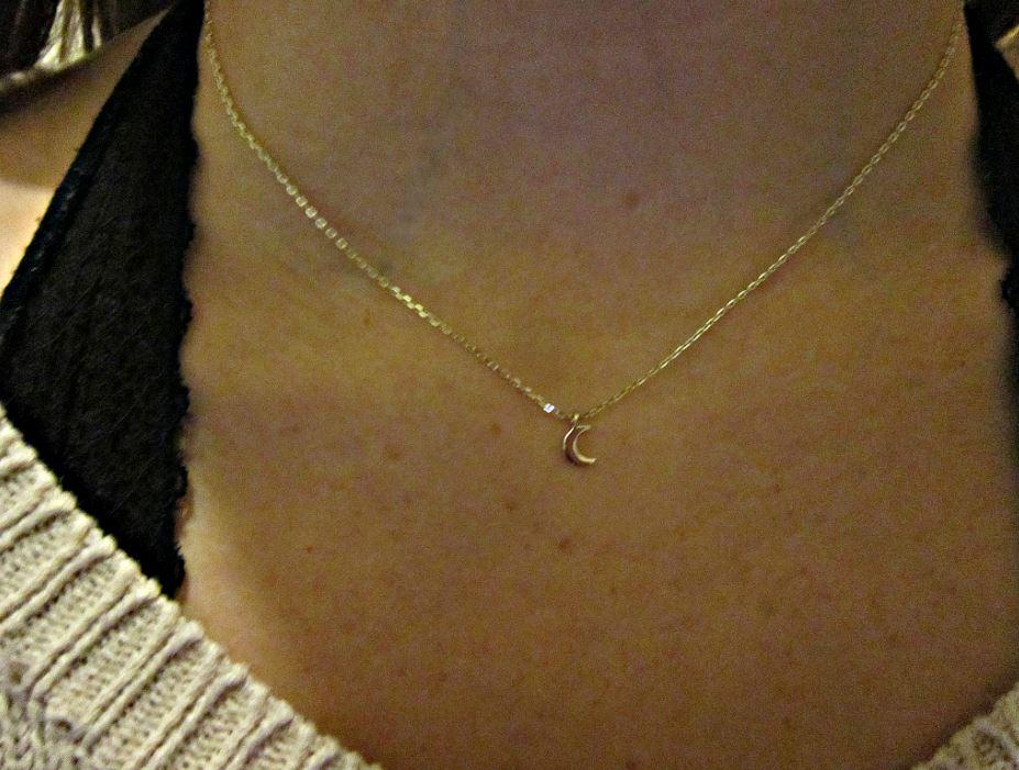 rose gold moon necklace