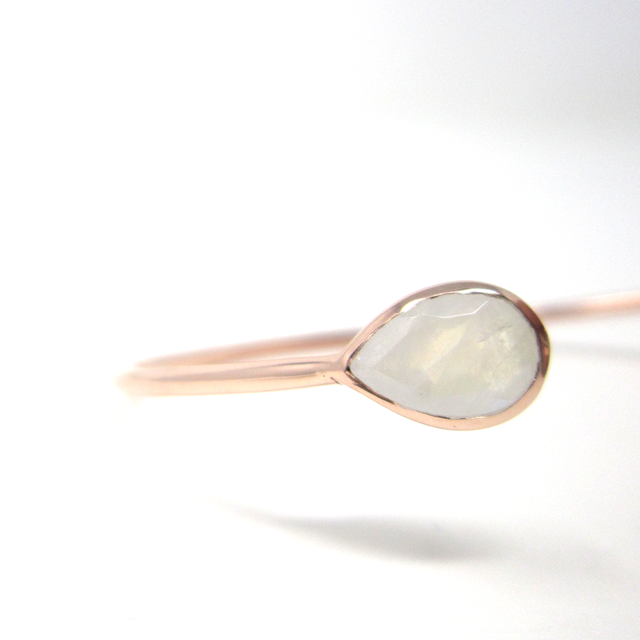 rose gold moonstone pear cuff bracelet