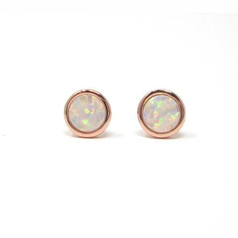 rose gold opal stud earrings