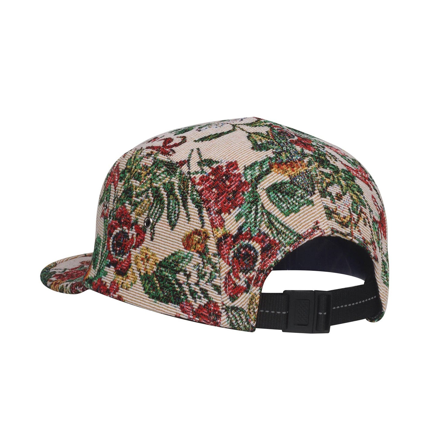 Beige Flower 5 Panel Hat