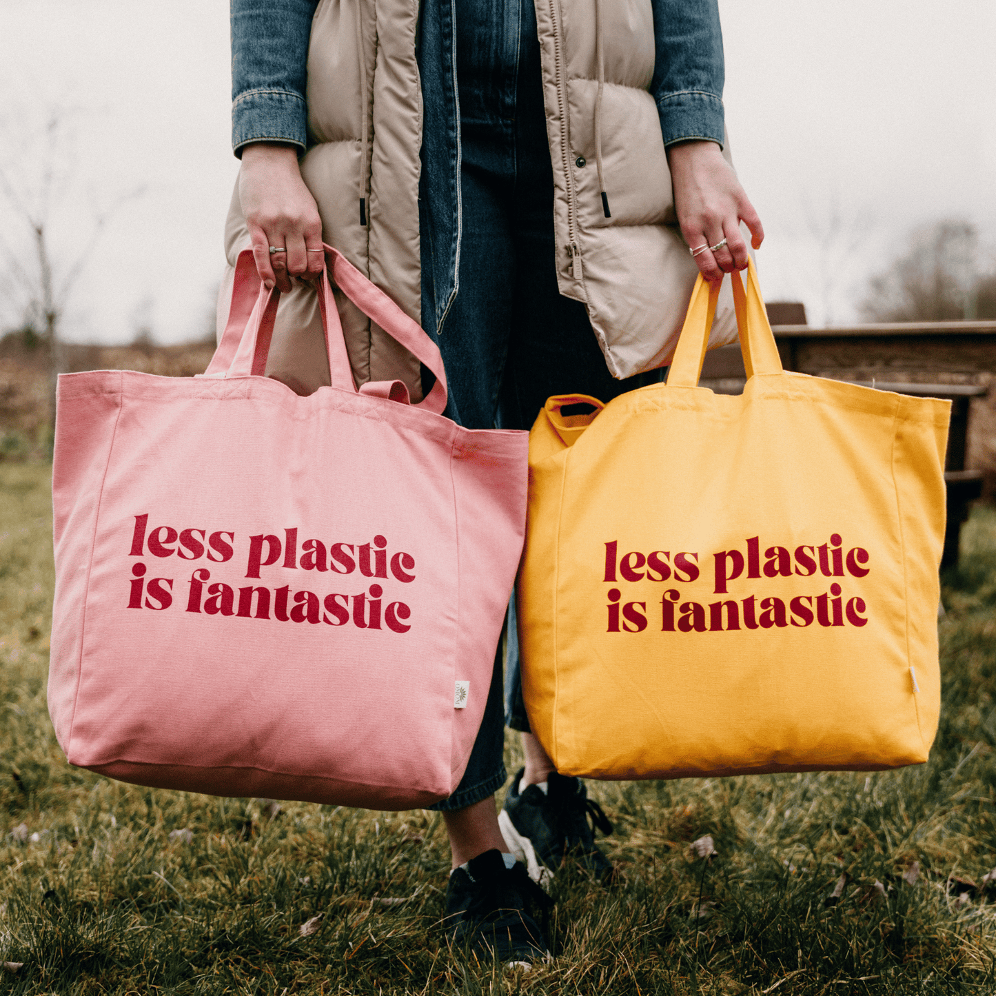 Yellow Less Plastic Tote Bag