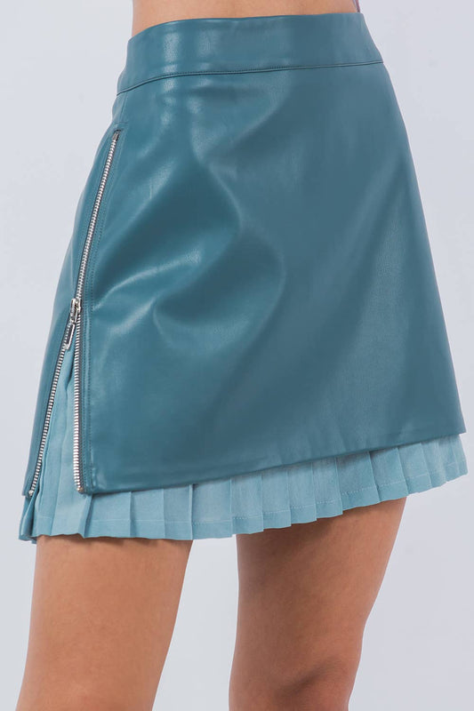 Cher Blue Pleather Skirt