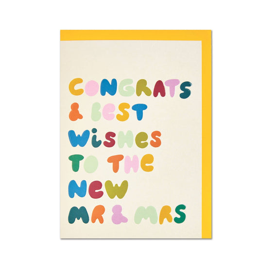 Congrats & Best Wishes To The New Mr & Mrs' Card