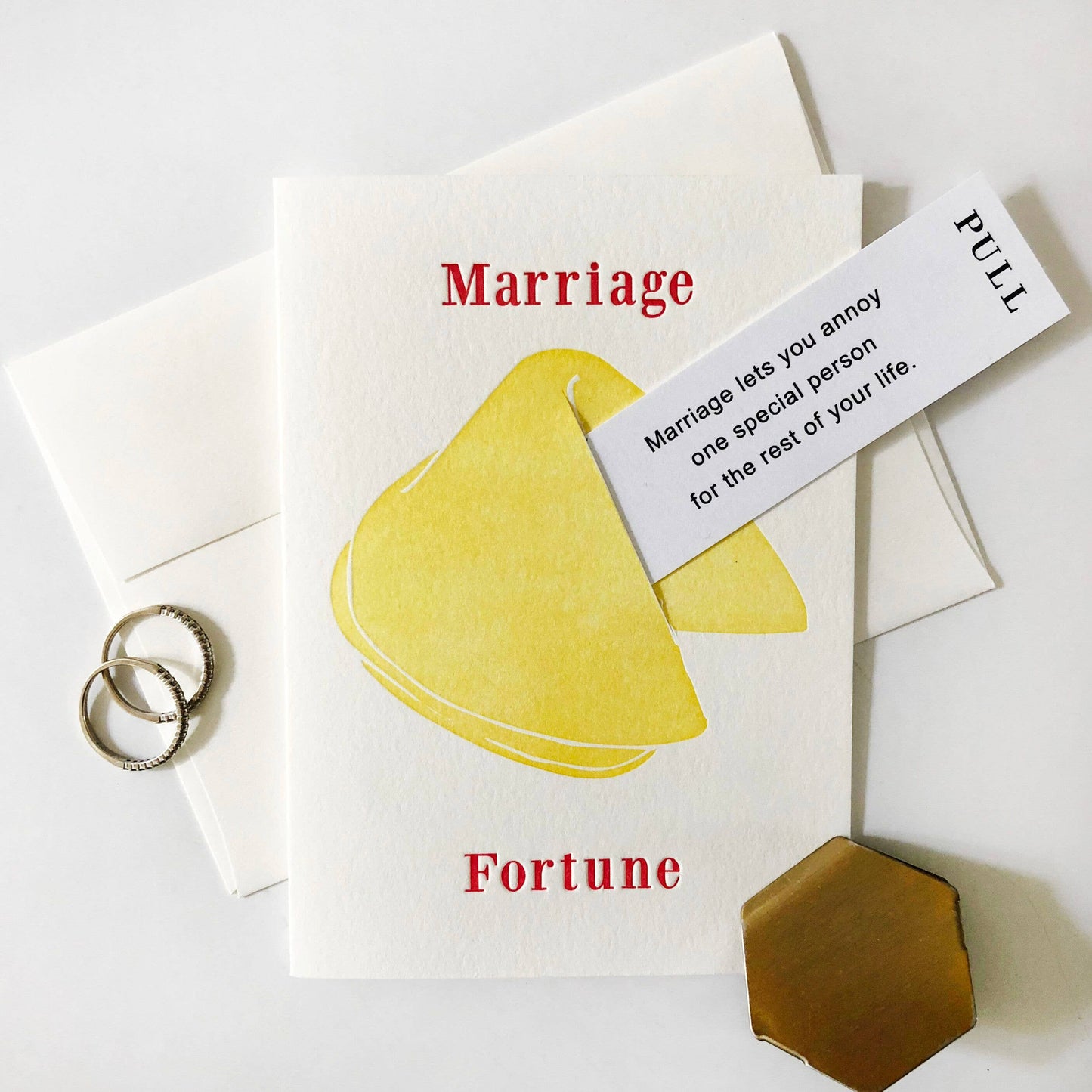 Marriage Fortune Letterpress Wedding Card