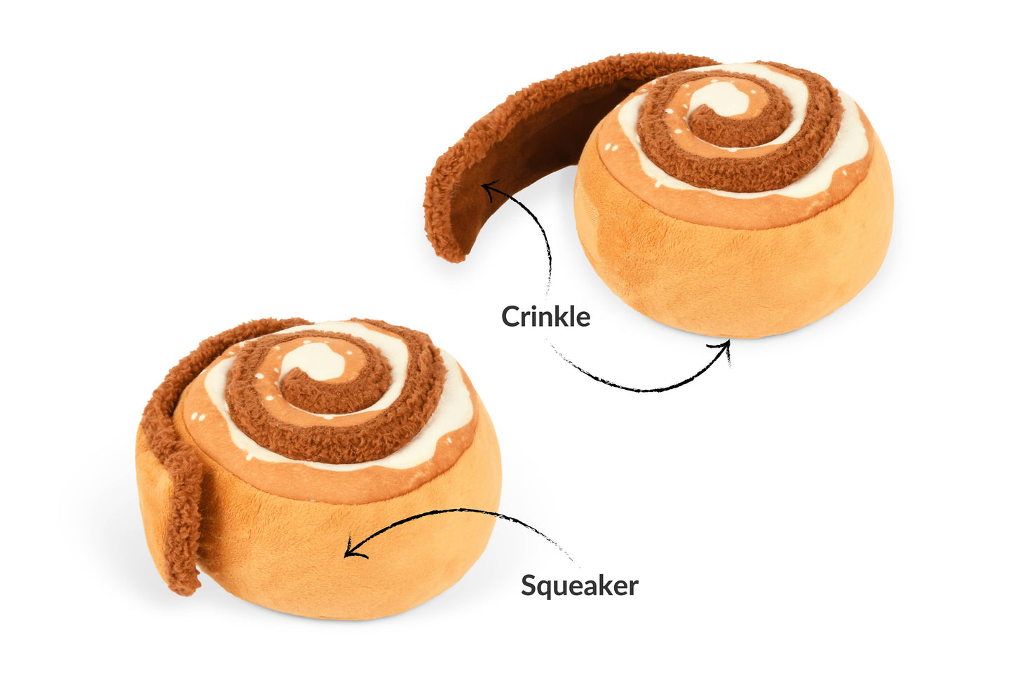 Cinnamon Bun Squeaky Dog Toy