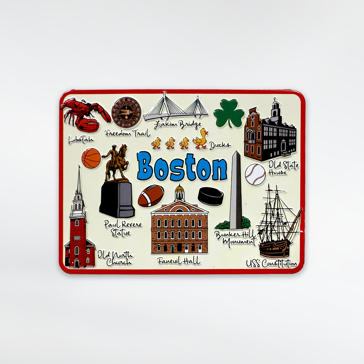 Boston Cartoon Icons Magnet