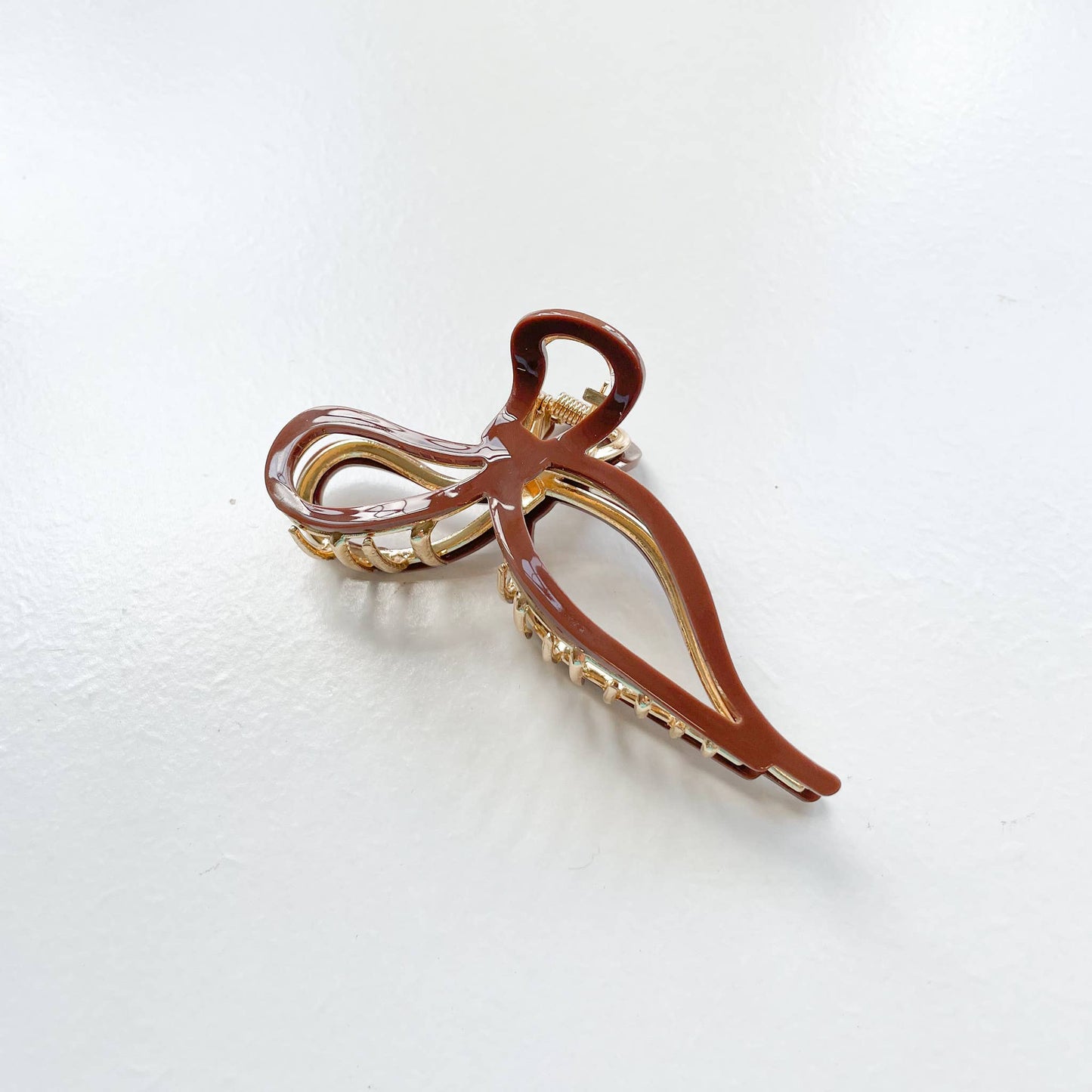 Large Ribbon Bow Metal Claw Clip