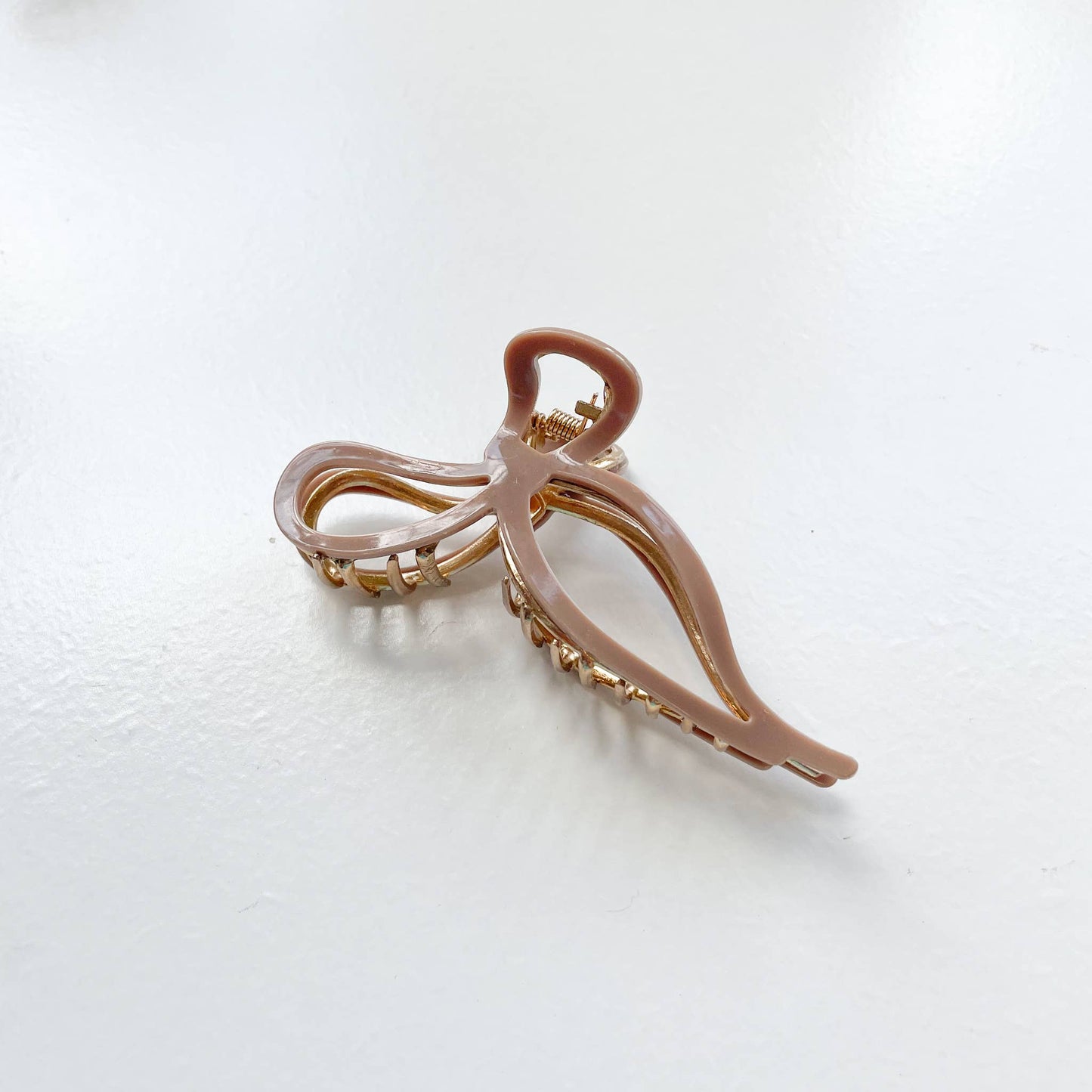 Large Ribbon Bow Metal Claw Clip