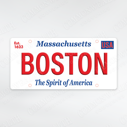 Boston Classic License Plate Souvenir Sticker