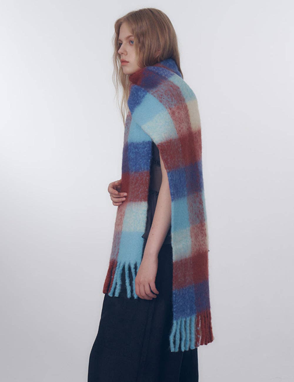 Multi Color Plaid Wool Scarf