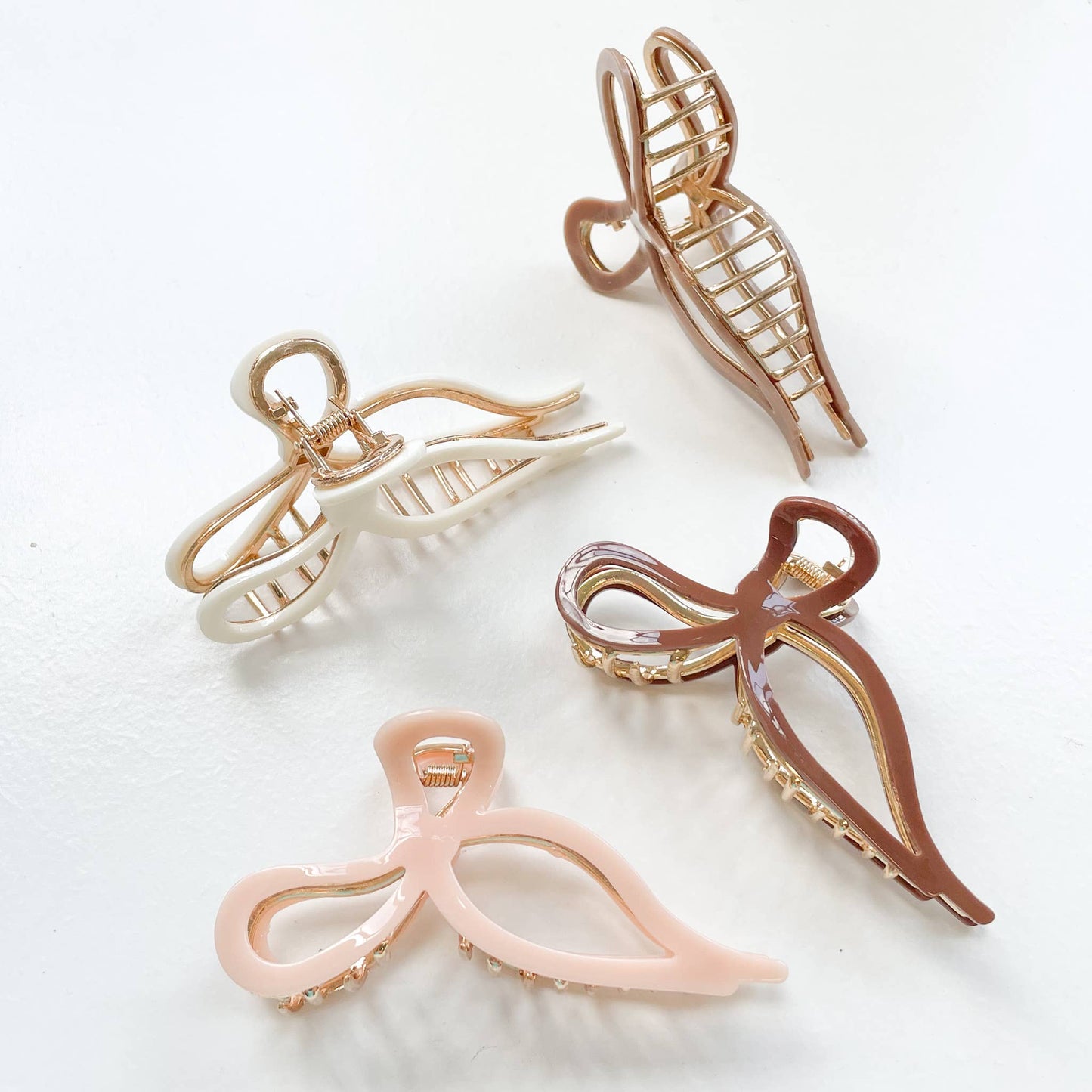 Large Ribbon Bow Metal Claw Clip