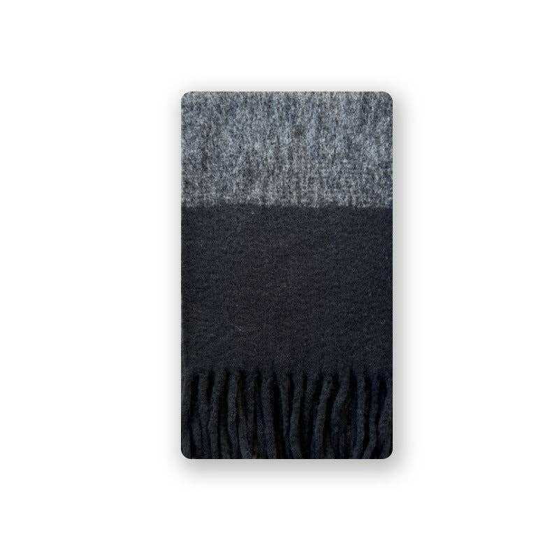 Black & Grey Wool Scarf