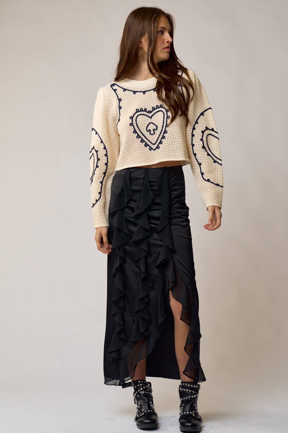 Cropped Marceline  Yarn Sweater