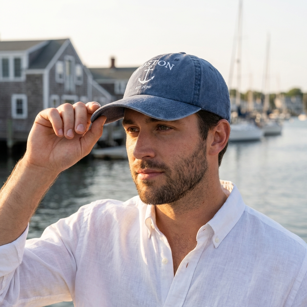 Boston Vertical Anchor Baseball Cap
