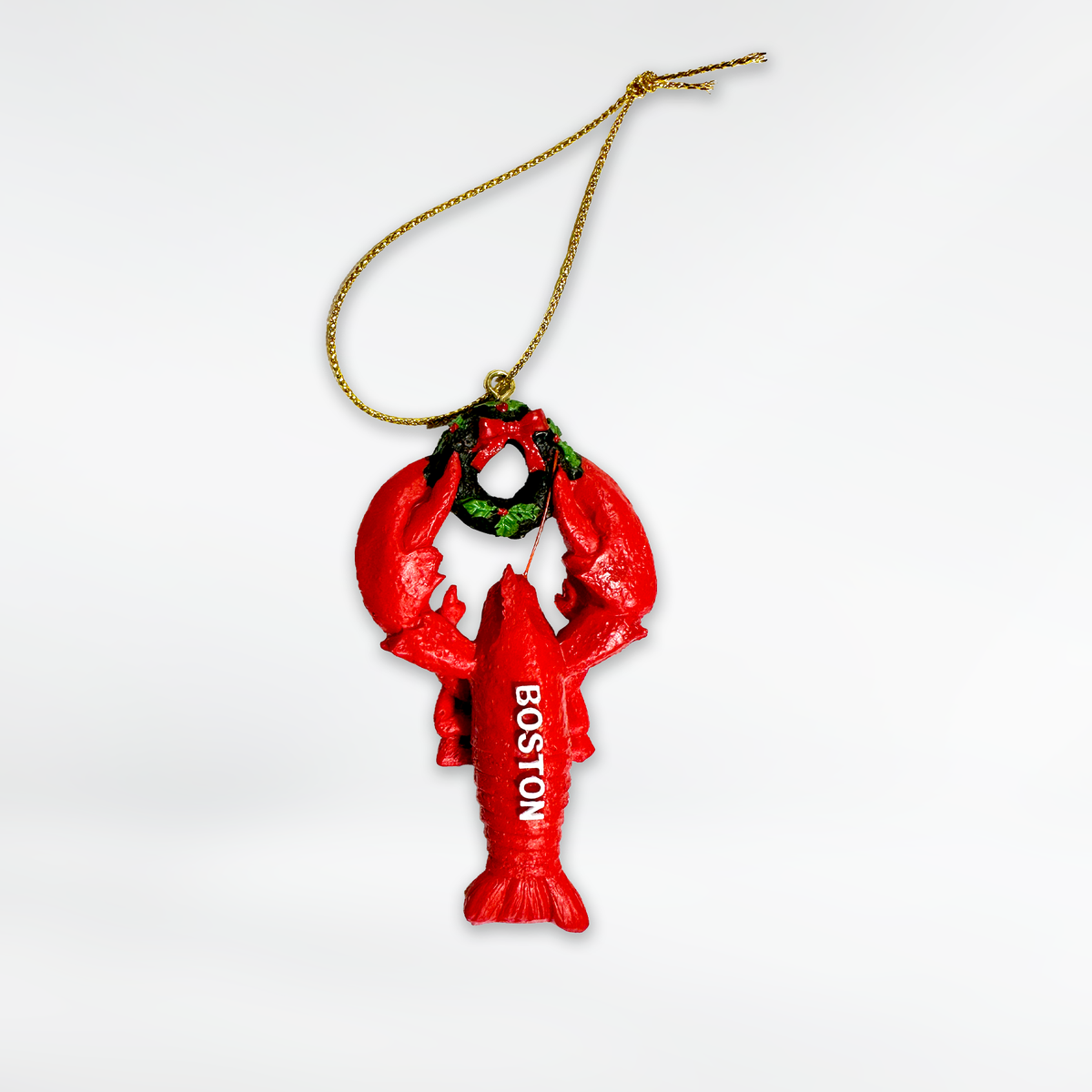 Boston Lobster and Wreath Holiday Ornament