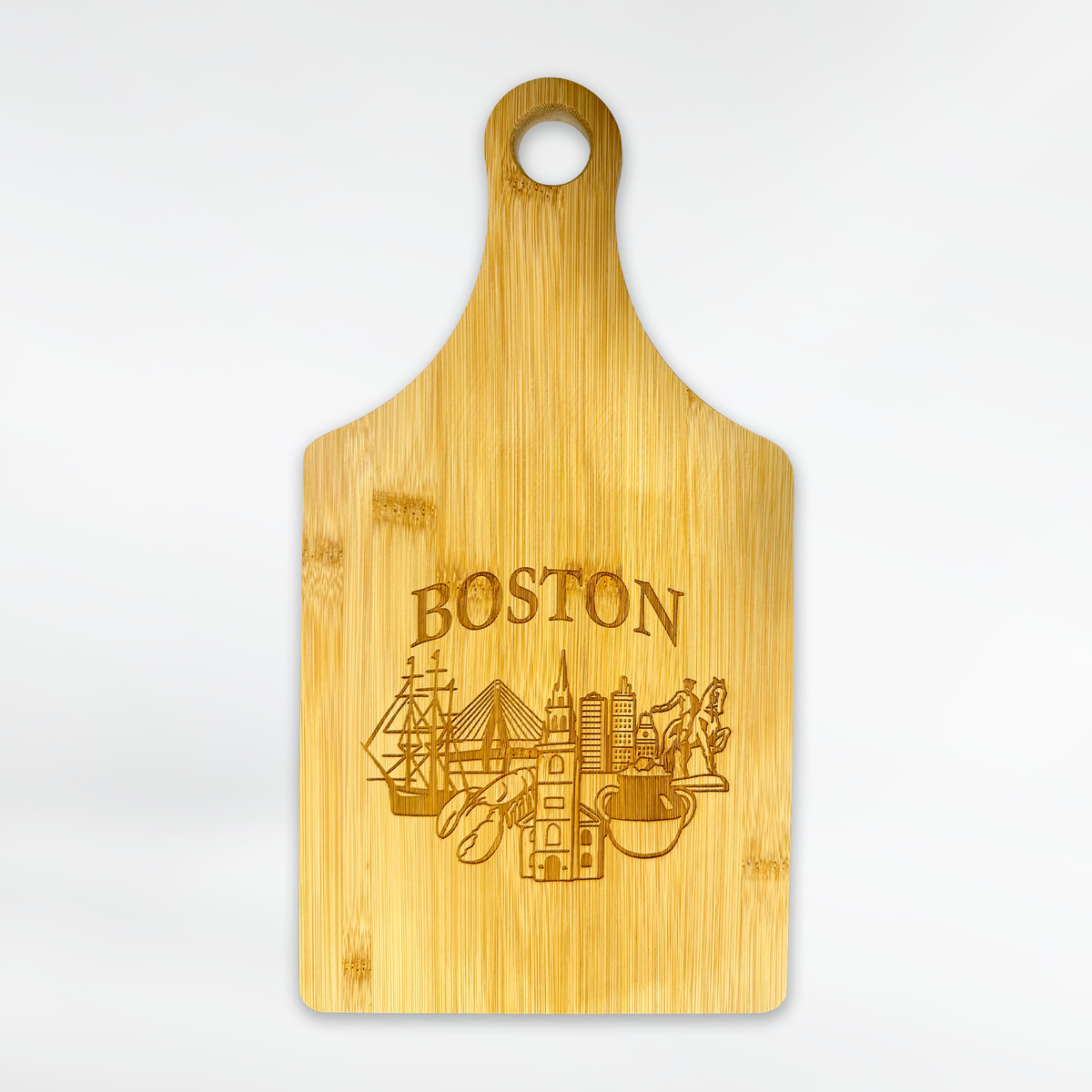 Boston Collage Engraved Wood Cutting Board