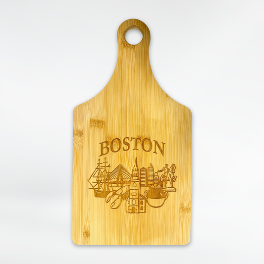 Boston Collage Engraved Wood Cutting Board