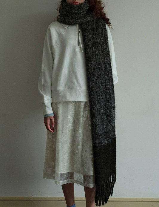 Black & Grey Wool Scarf